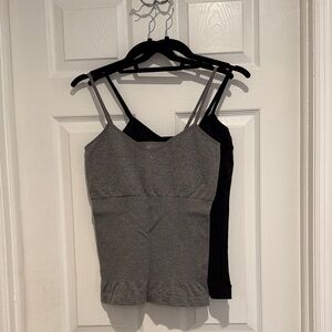 Skinnygirl Dual-Pack Stretch Camisoles in Gray & Black